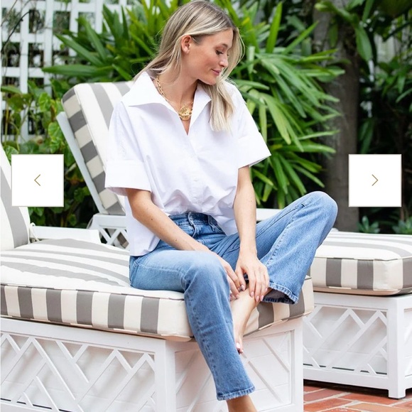 NWT Julia Amory Antibes White Women's Button Down Size Small - Picture 8 of 10